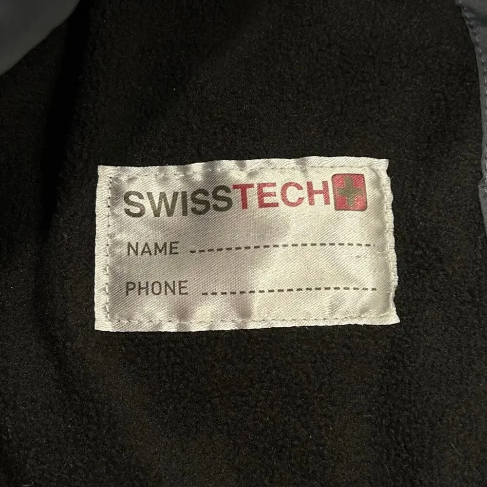 Swiss Tech Hooded Puffer Jacket Youth XL 14-16 Gray/Gold Color Fleece Lined